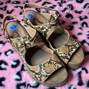 Free People Snakeskin Platform Sandals